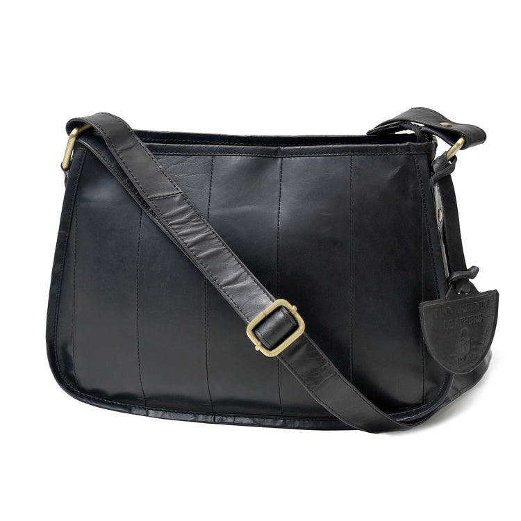 Stripy Shoulder Bag - Luxury Irish Soft Leather - Genuine Celtic Merchandise