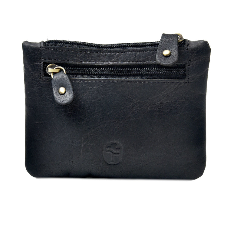 Three Zip Purse - Luxurious Classic Celtic Fine Irish Handcrafted Leather Purse