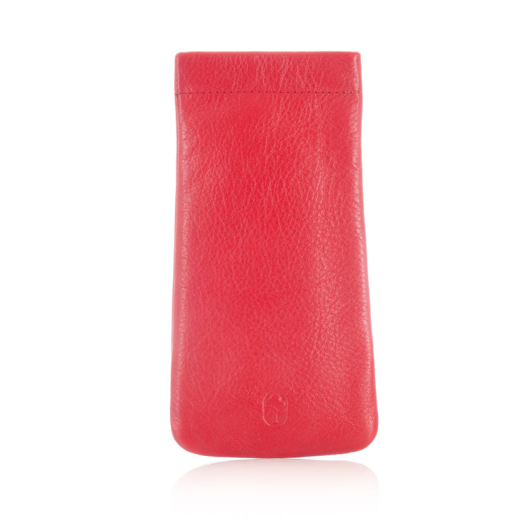 Luxurious Shamrock Design Irish Leather Glasses Snap Case - Genuine Celtic Merchandise in Brown, Tan & Red Leather