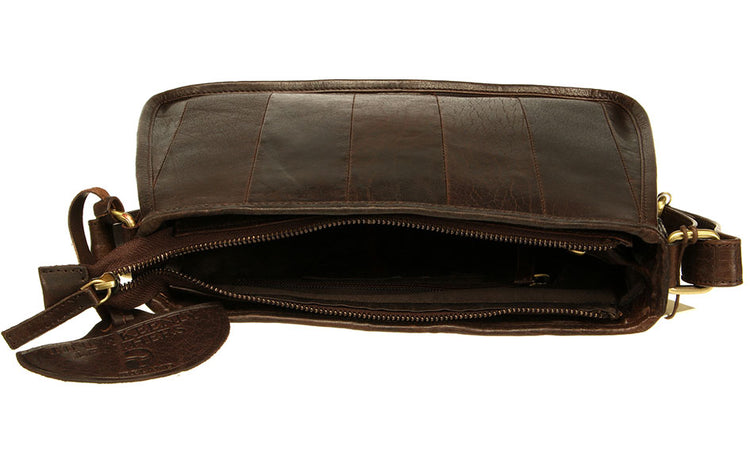 Stripy Shoulder Bag - Luxury Irish Soft Leather - Genuine Celtic Merchandise