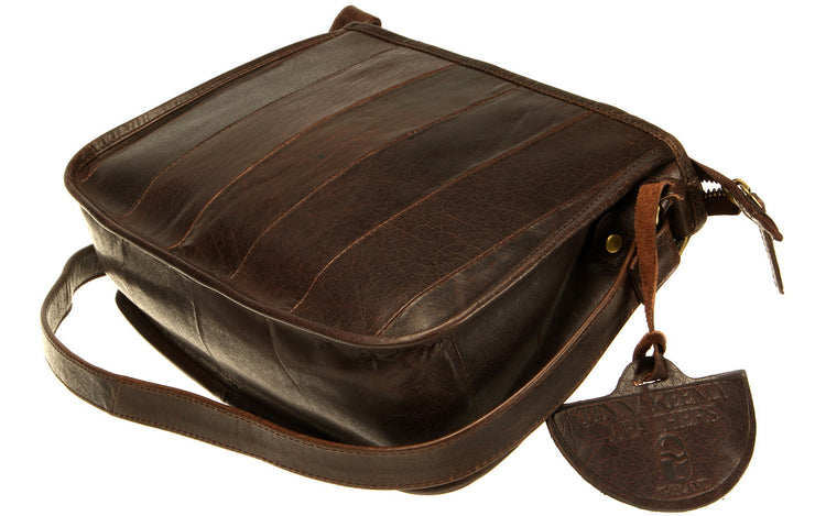 Stripy Shoulder Bag - Luxury Irish Soft Leather - Genuine Celtic Merchandise