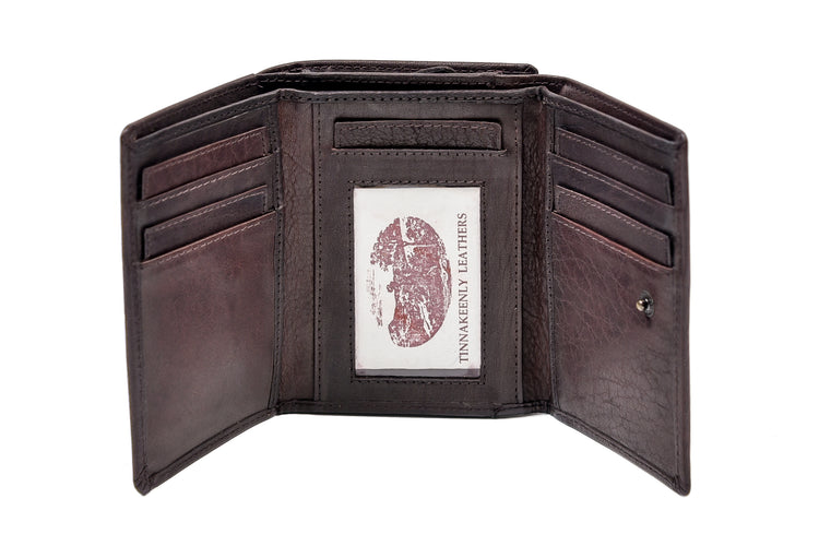 Luxury Irish Leather Triple Fold Wrap Wallet Purse - Genuine Celtic Merchandise