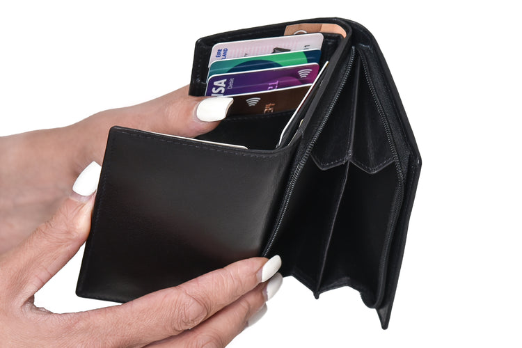 Luxury Irish Leather Triple Fold Wrap Wallet Purse - Genuine Celtic Merchandise