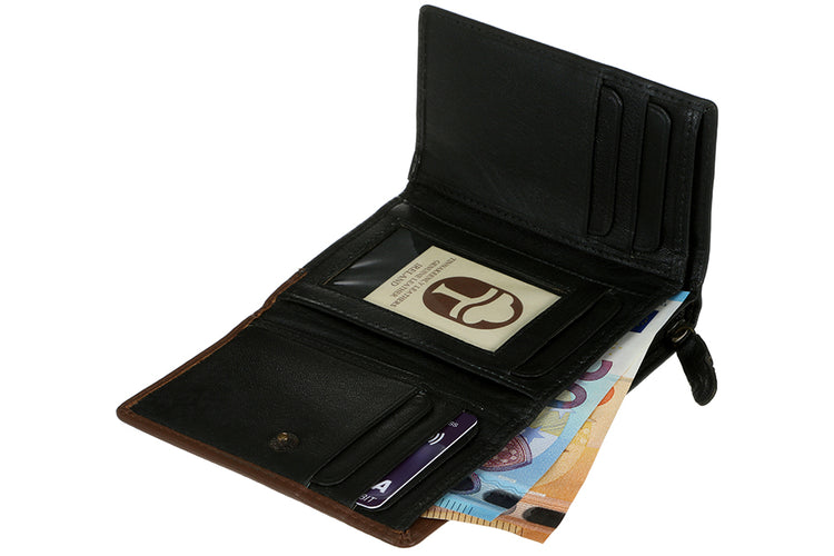 Wrap Purse Green and Tan Leather Shamrock Spray - Luxurious Authentic Irish Leather, Genuine Celtic Merchandise