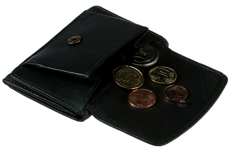 Luxurious Irish Leather Tri Fold Wallet - Ireland with Shamrocks & Gold Embossing