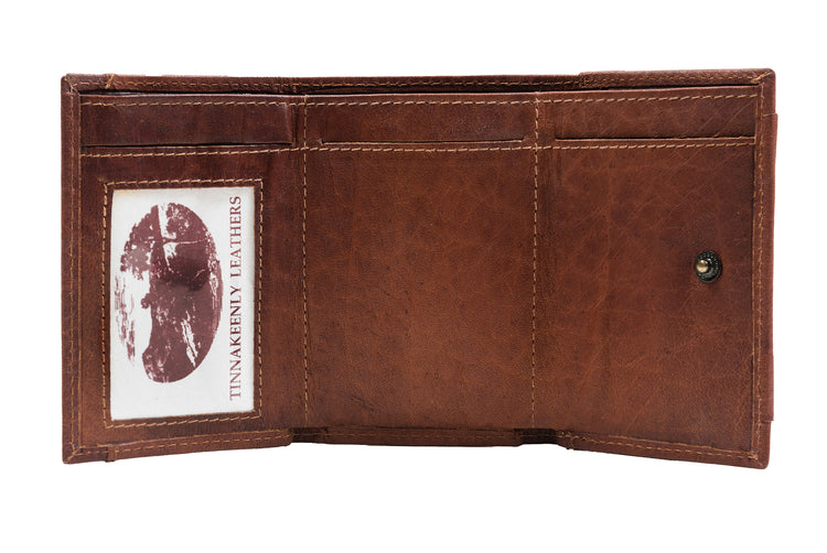 The Tri Fold Wallet - Luxury Irish Leather Tri-Folding Wallet - Luxury Soft Irish Leather, Genuine Celtic Merchandise