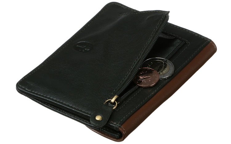 Celtic Spiral Motif Back Zip Purse - Luxurious Authentic Irish Leather, Genuine Celtic Merchandise