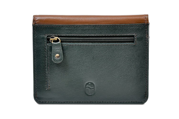 Celtic Spiral Motif Back Zip Purse - Luxurious Authentic Irish Leather, Genuine Celtic Merchandise