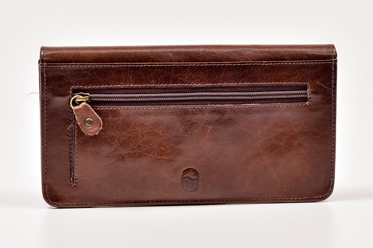 Luxury Irish Leather Two Zip Compartment Purse - Genuine Celtic Merchandise