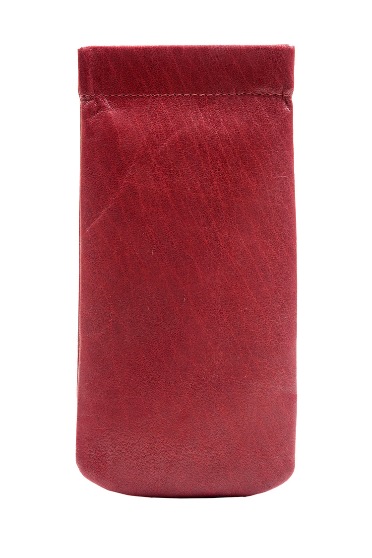 Luxurious Shamrock Design Irish Leather Glasses Snap Case - Genuine Celtic Merchandise in Brown, Tan & Red Leather