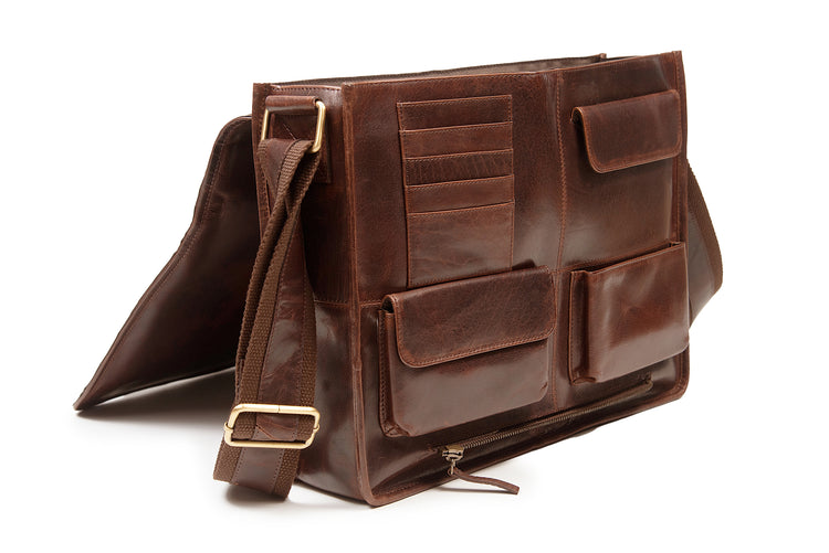 Satchel Bag with Handle -Vegetable tanned Leather for hardwearing satchel.