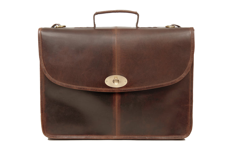 The Ballyjohnboy Brief Case - Beautiful Authentic Classic Celtic Traditional Irish Leather Luxury Brief Case