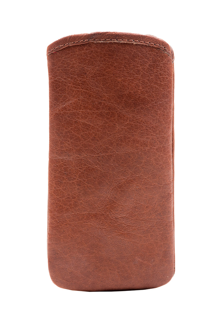 Luxurious Authentic Irish Leather Glasses Slip Case - Genuine Celtic Merchandise in Brown, Tan & Red Leather