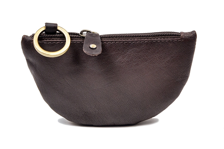 Luxurious Authentic Irish Leather Half Moon Key Purse - Genuine Celtic Merchandise
