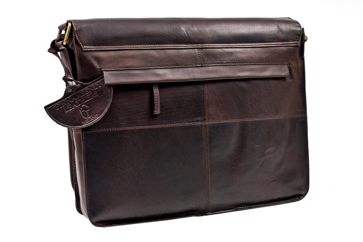 Sturdy Leather Satchel for 15" Laptop General purpose