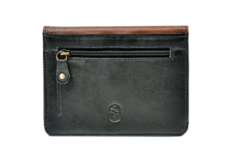 Celtic Spiral Motif Back Zip Purse - Luxurious Authentic Irish Leather, Genuine Celtic Merchandise