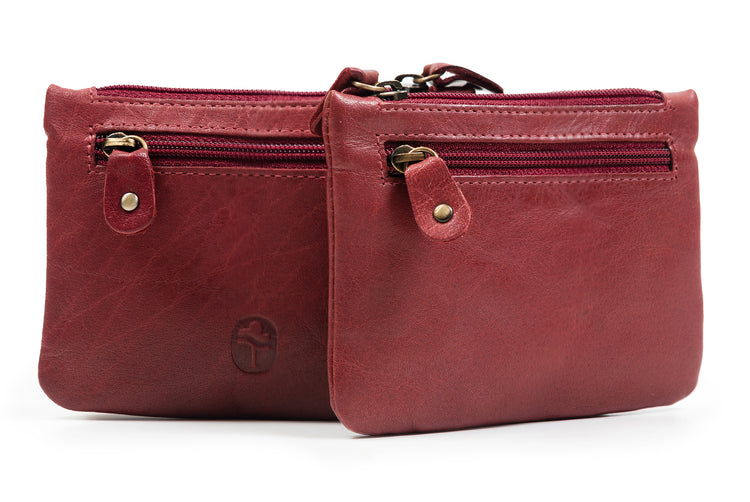 Three Zip Purse - Luxurious Classic Celtic Fine Irish Handcrafted Leather Purse