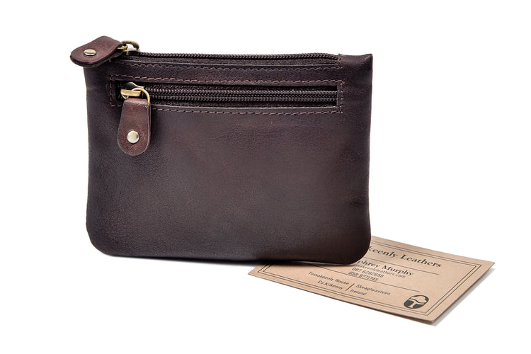 Three Zip Purse - Luxurious Classic Celtic Fine Irish Handcrafted Leather Purse