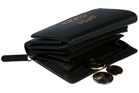 Gold Stamped Shamrock Wrap Purse - Luxurious Authentic Green Irish Leather, Genuine Celtic Merchandise