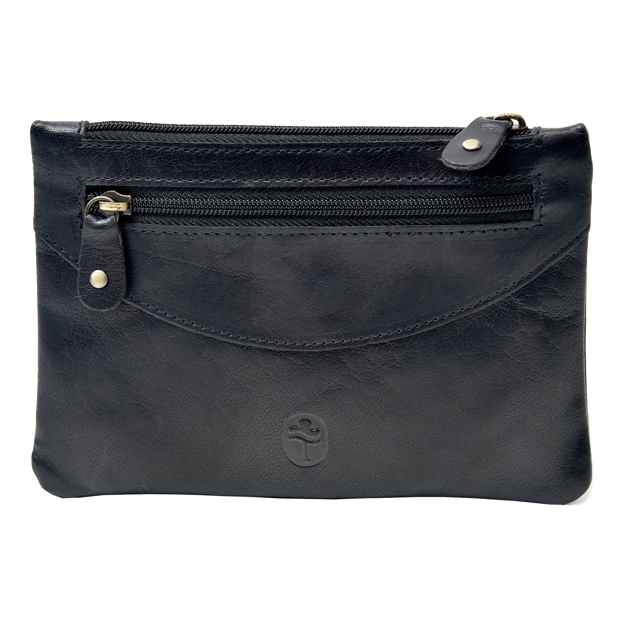 Mens leather shop zip pouch