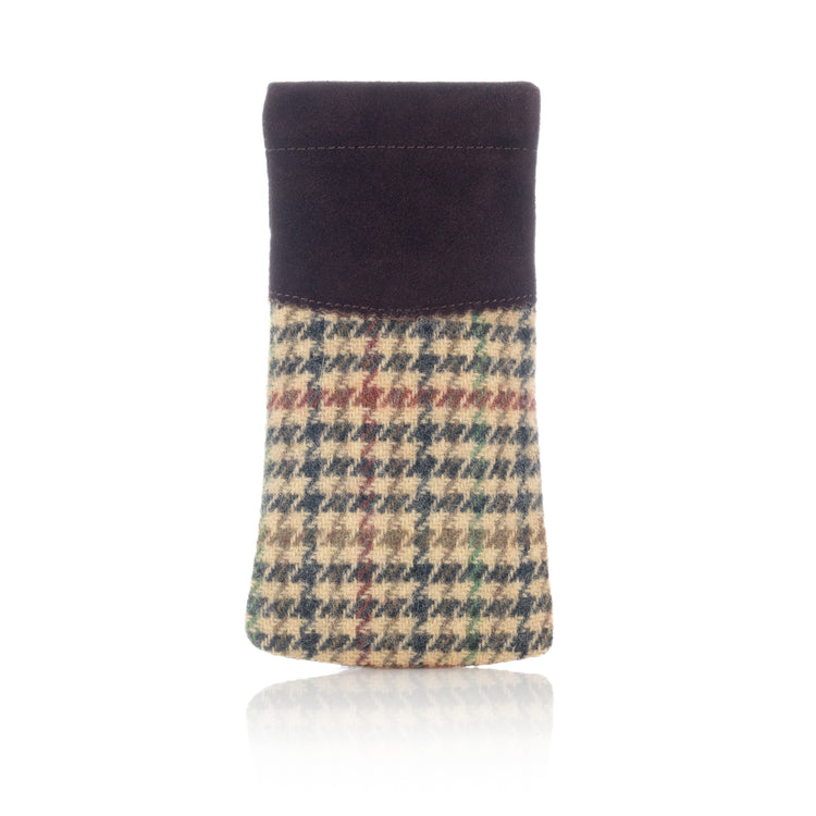 Luxurious Authentic Irish Leather Glasses Snap Case - Genuine Celtic Merchandise in Brown and Green Leather