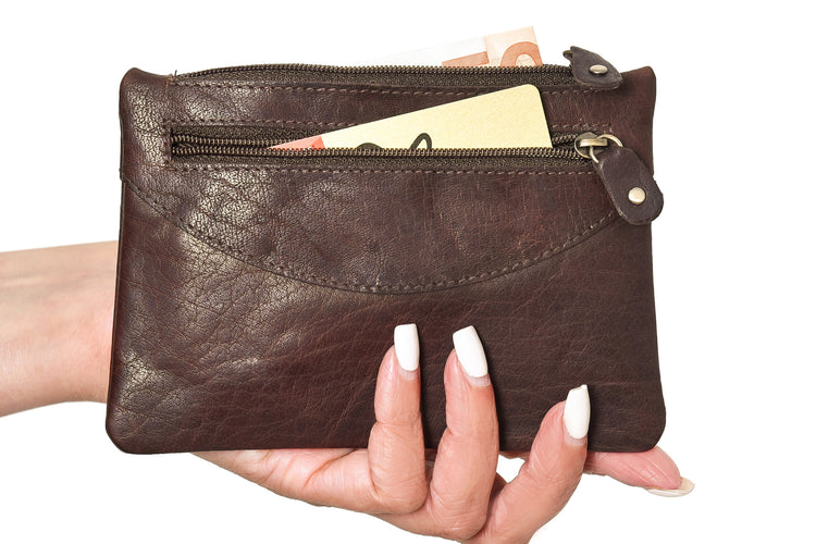 The Top Zipped Purse - Luxury Irish Leather Top Zip Purse - Luxury Soft Irish Leather, Genuine Celtic Merchandise