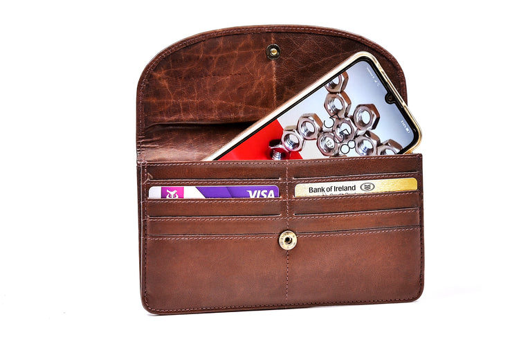 Luxury Irish Leather Two Zip Compartment Purse - Genuine Celtic Merchandise