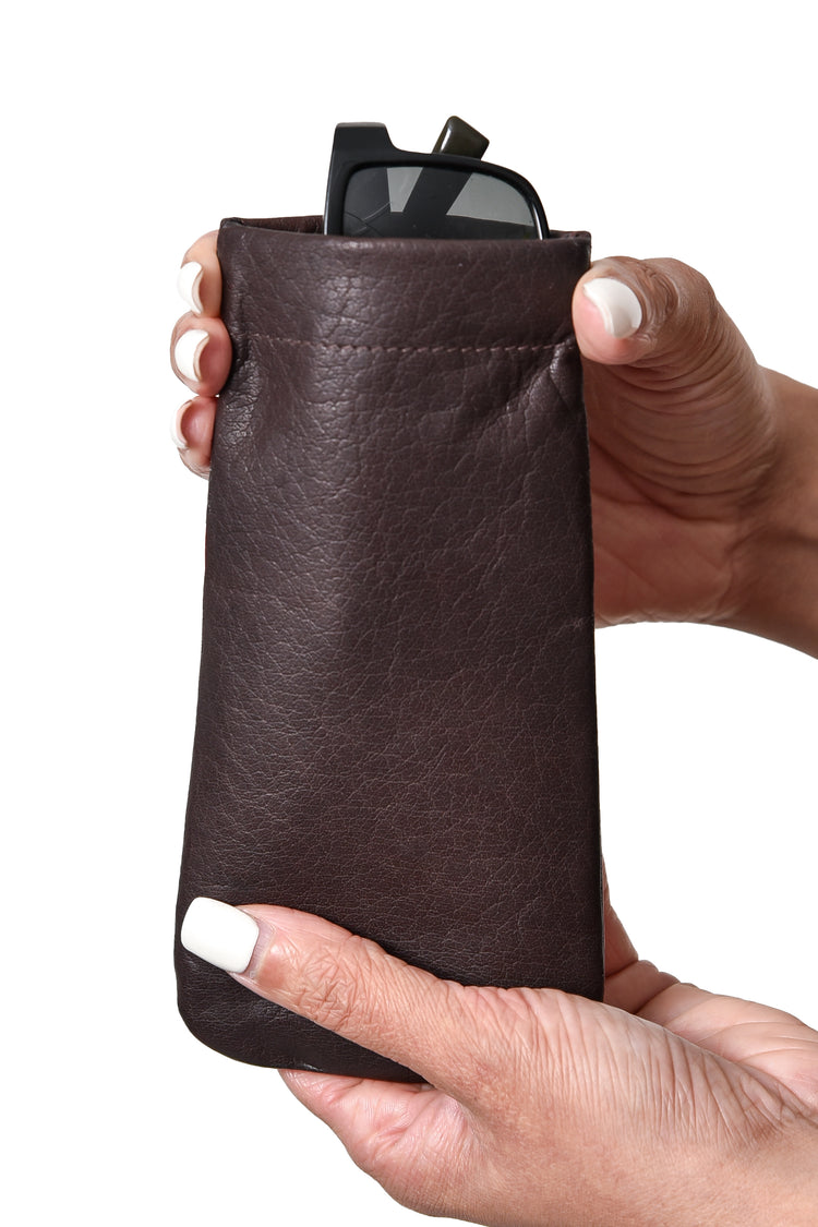 Luxury Irish Leather Snap Spectacle Case, Celtic Design Case