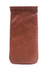 Luxurious Shamrock Design Irish Leather Glasses Snap Case - Genuine Celtic Merchandise in Brown, Tan & Red Leather