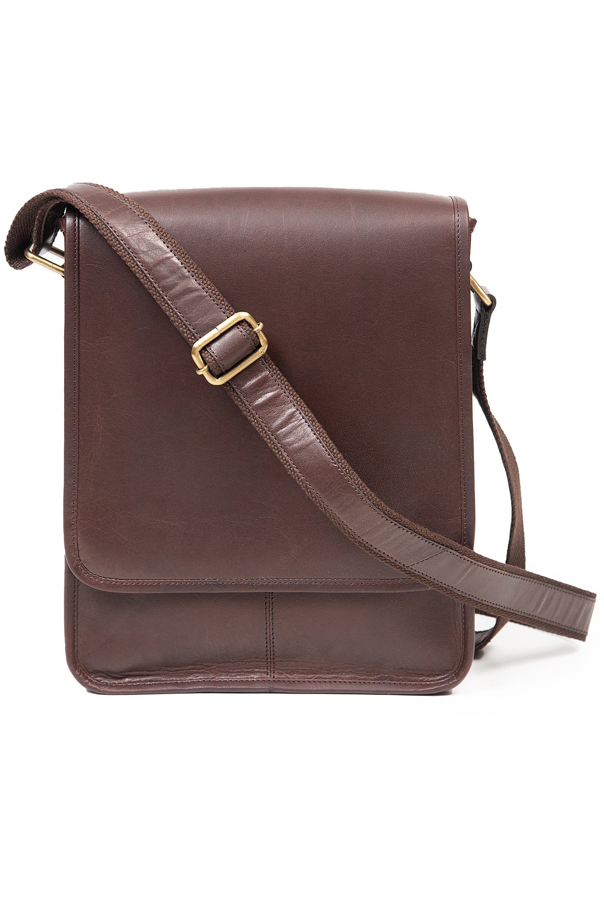 Men's small leather outlet messenger bag