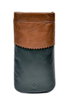 Luxurious Authentic Irish Leather Glasses Snap Case - Genuine Celtic Merchandise in Brown and Green Leather