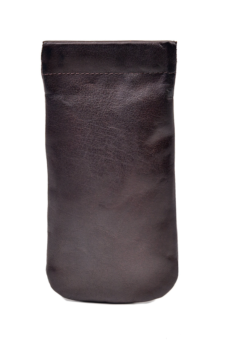 Luxurious Shamrock Design Irish Leather Glasses Snap Case - Genuine Celtic Merchandise in Brown, Tan & Red Leather