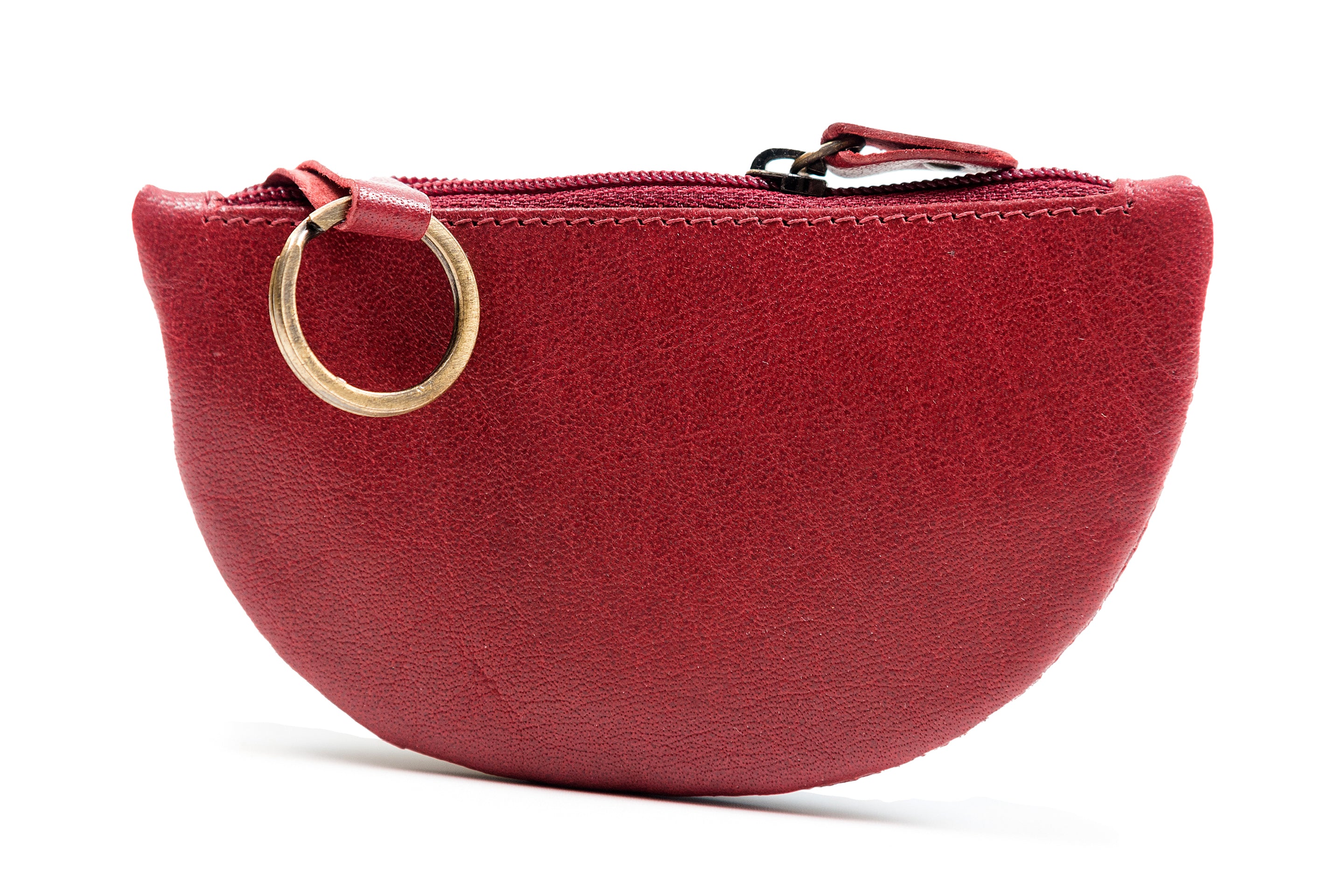 Luxurious Authentic Irish Leather Half Moon Key Purse - Genuine