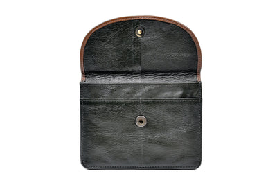 Shamrock Spray Back Zip Purse - Luxurious Authentic Irish Leather, Genuine Celtic Merchandise