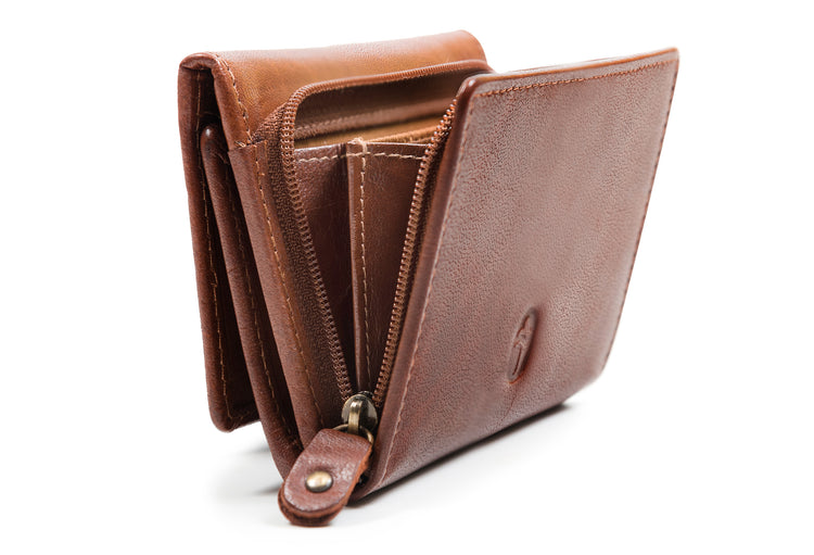 Luxury Irish Leather Triple Fold Wrap Wallet Purse - Genuine Celtic Merchandise