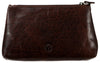 Cosmetic Pouch in Dark Brown Leather  - Luxurious Authentic Irish Leather, Genuine Celtic Merchandise